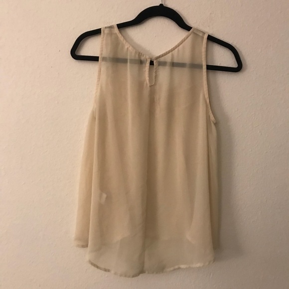 *** Sheer Cream Tank Top Blouse - Picture 3 of 3
